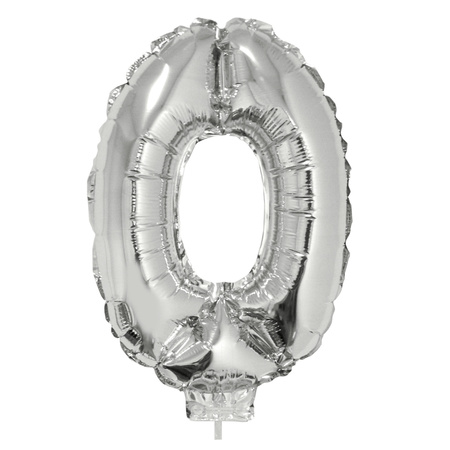 Zilveren 90 jaar opblaasbaar ballon 41 cm
