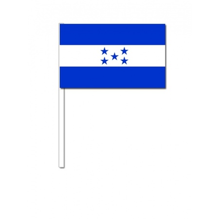 Feestartikelen zwaaivlaggetjes Honduras 12 x 24 cm