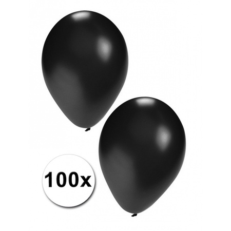 Feestartikelen Zwarte ballonnen 100 stuks