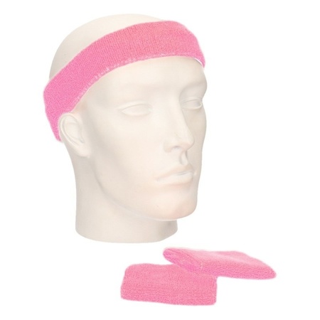 Sweatband sports set light pink